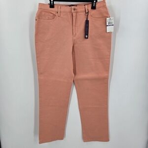 NWT GLORIA VANDERBILT Amanda Jean Women's 14S Coral Denim  Zip Stretch